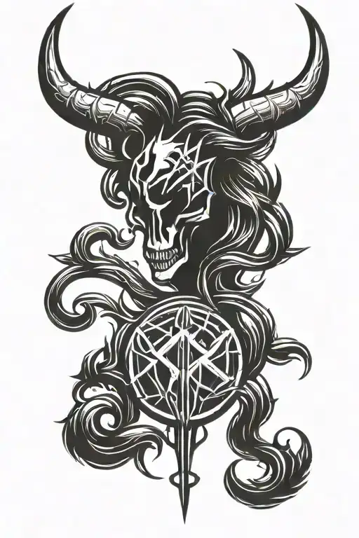 black metal logo incorporated into the design tattoo design idea