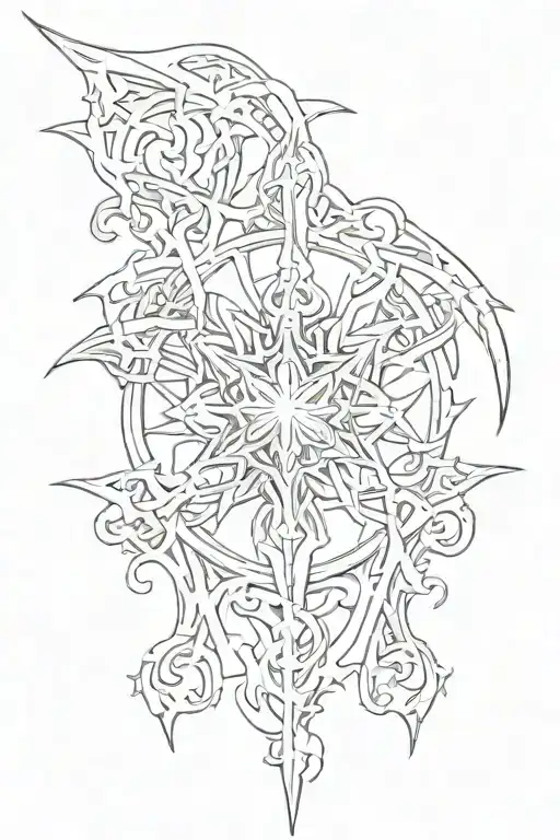 black metal logo incorporated into the design tattoo design idea