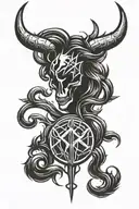 black metal logo incorporated into the design tattoo design idea