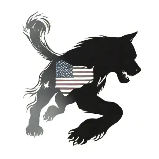 A powerful and strong boxer with a patriotic theme, incorporating elements of the Turkish flag and a wolf in mythology tattoo design idea