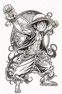 Monkey D. Luffy from One piece anime  tattoo design idea