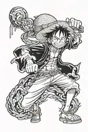 Monkey D. Luffy from One piece anime  tattoo design idea