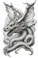 ice, dragon, magic tattoo design idea
