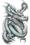 ice, dragon, magic tattoo design idea