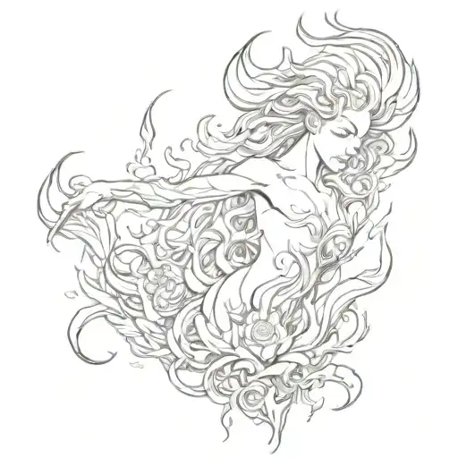 Flame of ambition tattoo design idea