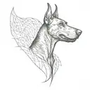 Doberman barking tattoo design idea