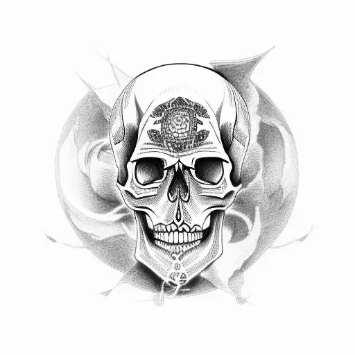 skull with mandala tattoo design idea