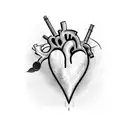 Heart tattoo design idea