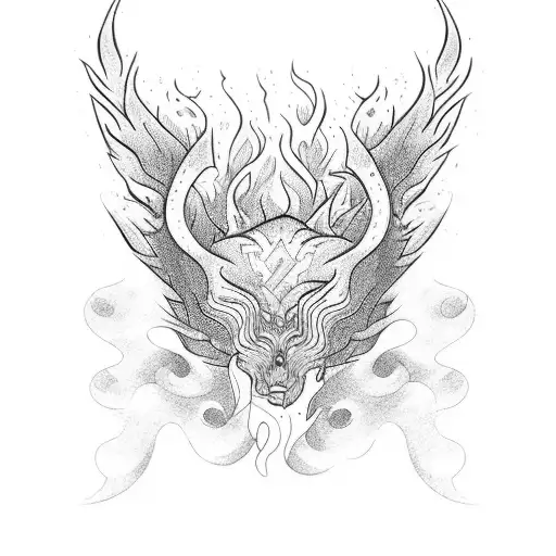 fire and water  tattoo design idea