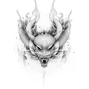 fire and water  tattoo design idea