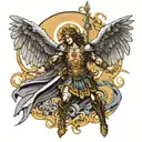 St Michael the Archangel Michael fighting tattoo design idea