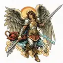 St Michael the Archangel Michael fighting tattoo design idea
