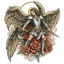 St Michael the Archangel Michael fighting tattoo design idea
