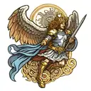 St Michael the Archangel Michael fighting tattoo design idea