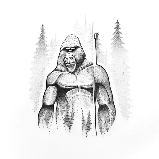bigfoot tattoo design idea