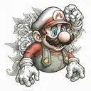 mario tattoo design idea