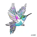 psychedelic hummingbird tattoo design idea