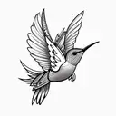 psychedelic hummingbird tattoo design idea