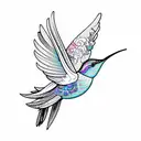 psychedelic hummingbird tattoo design idea
