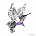 psychedelic hummingbird tattoo design idea