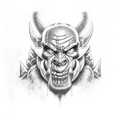 horde Warcraft orc tattoo design idea