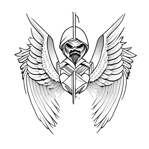 heartless angel tattoo design idea