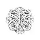 Chain link pattern intertwined with parkour figures tattoo design idea