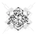Chain link pattern intertwined with parkour figures tattoo design idea