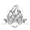 Chain link pattern intertwined with parkour figures tattoo design idea