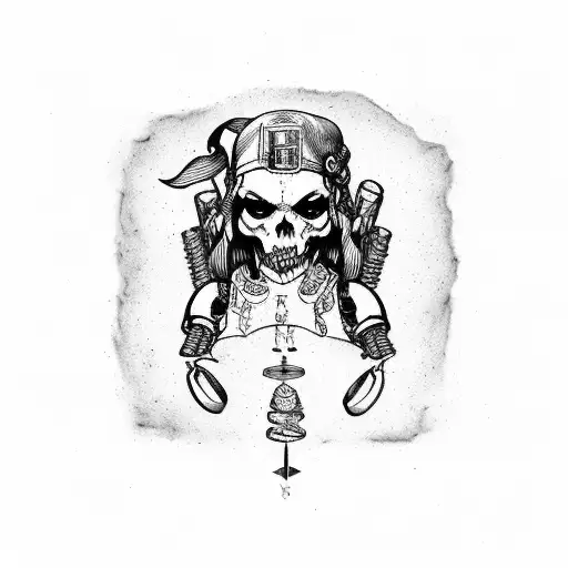 caveira Harley Davidson  tattoo design idea