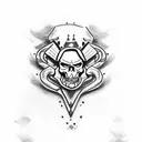 caveira Harley Davidson  tattoo design idea