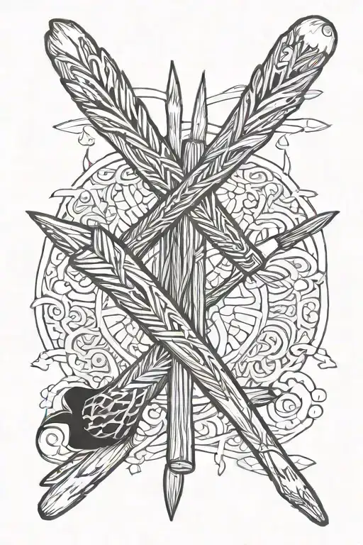  combine scandinavia and drumsticks crossed tattoo design idea