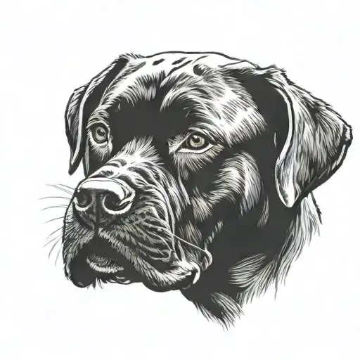 Boxer lab mix dog tattoo design idea