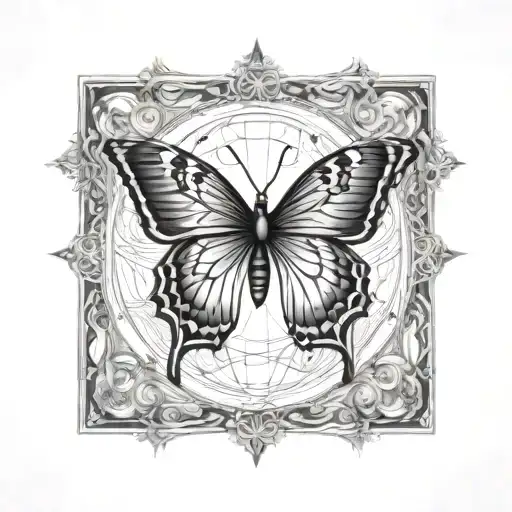 A marketing graph chart morphing into a butterfly, representing growth and transformation in the field of marketing tattoo design idea