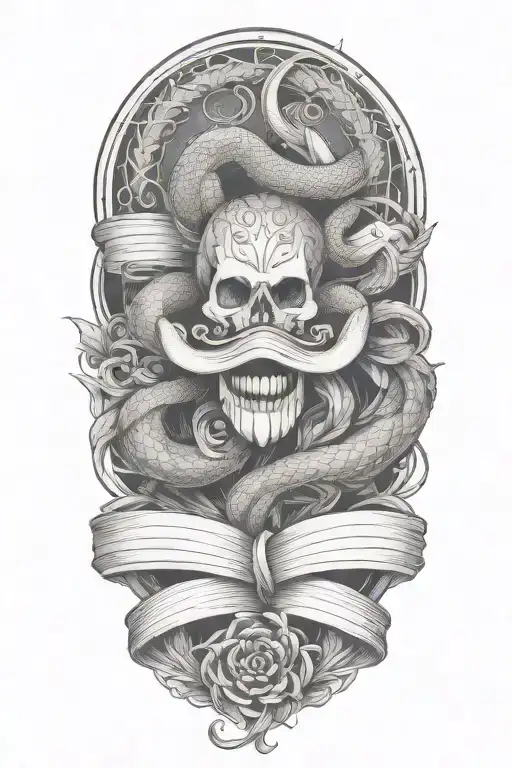 snake intertwined, chrysanthamums, gemini sign intertwined, scripture  tattoo design idea