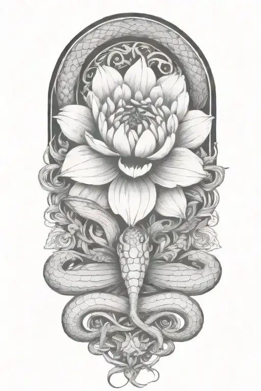 snake intertwined, chrysanthamums, gemini sign intertwined, butterfly  tattoo design idea