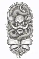 snake intertwined, chrysanthamums, gemini sign intertwined, scripture  tattoo design idea