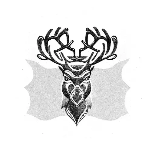 reindeer viking tattoo design idea