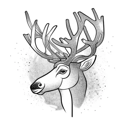 reindeer tattoo design idea