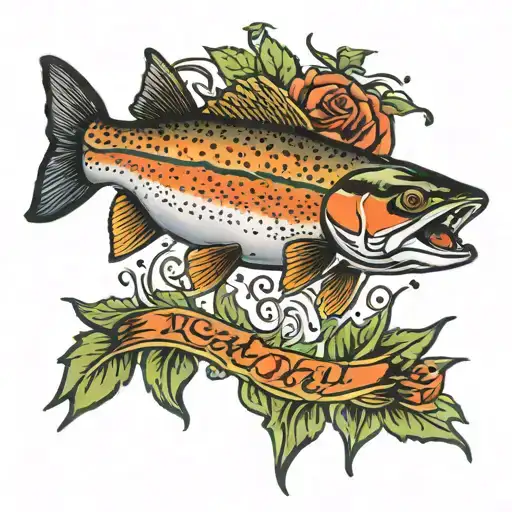 trout, Grateful Dead, West Virginia  tattoo design idea