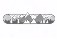 Forest and mountains turning tattoo design idea