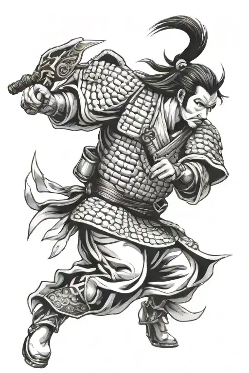japanese samurai warrior tattoo design idea