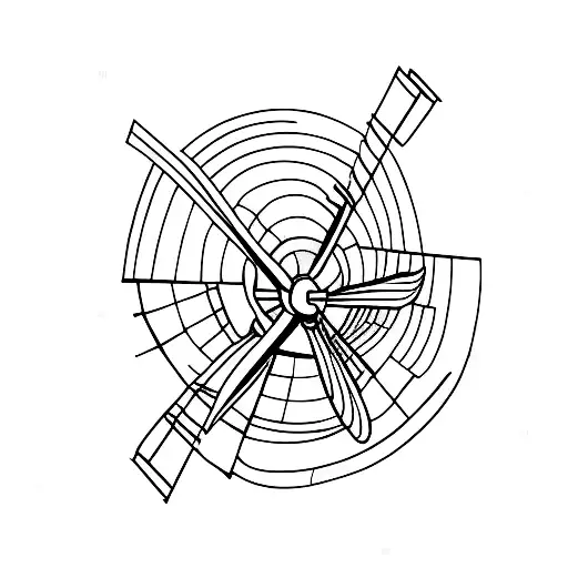 windmill tattoo design idea