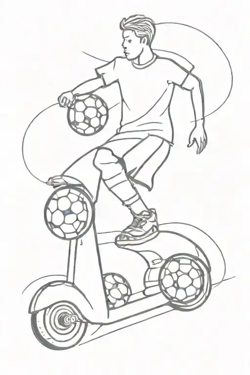 soccer, number 20, scooter tattoo design idea