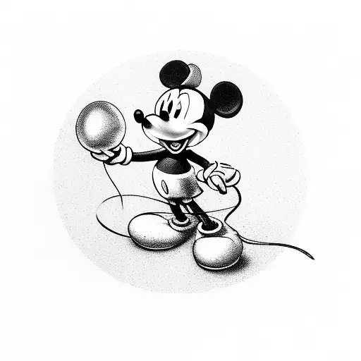 balloons mickey mouse hands  tattoo design idea