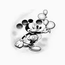 balloons mickey mouse hands  tattoo design idea