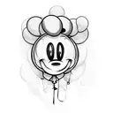 balloons mickey mouse hands  tattoo design idea
