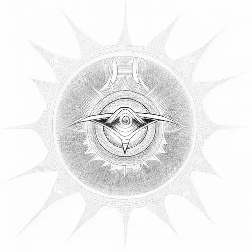 cloudy sunrise with rays of light tattoo design idea