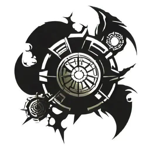 arc reactor post apocalyptic tattoo design idea