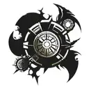 arc reactor post apocalyptic tattoo design idea